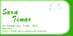 sara timar business card